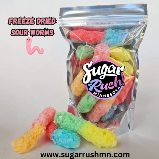 FREEZE DRIED CANDY, SOUR WORMS